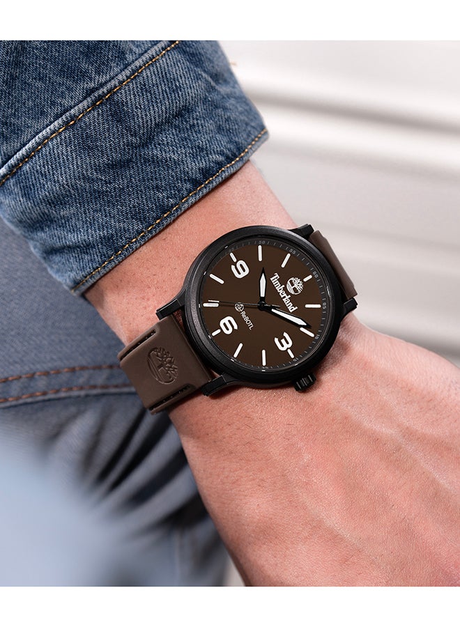 Timberland Men's Driscoll Men's Brown Dial Brown Silicone Strap Analog Watch 46mm - Image 5