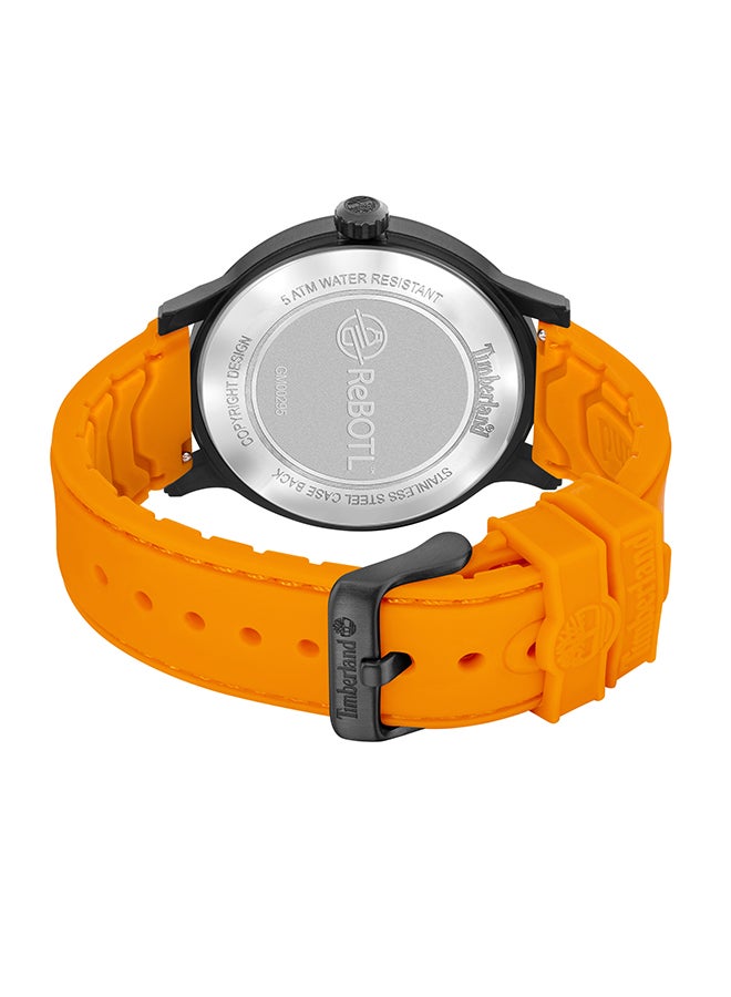 Timberland Men's Driscoll Men's Orange Dial Orange Silicone Strap Analog Watch 46mm - Image 3