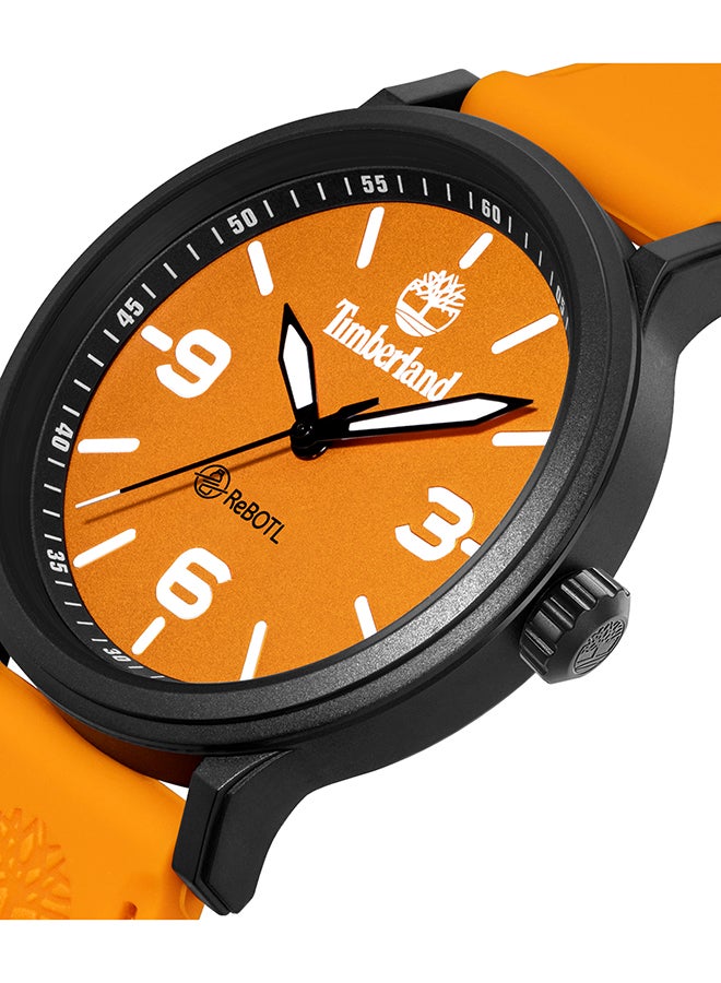 Timberland Men's Driscoll Men's Orange Dial Orange Silicone Strap Analog Watch 46mm - Image 4