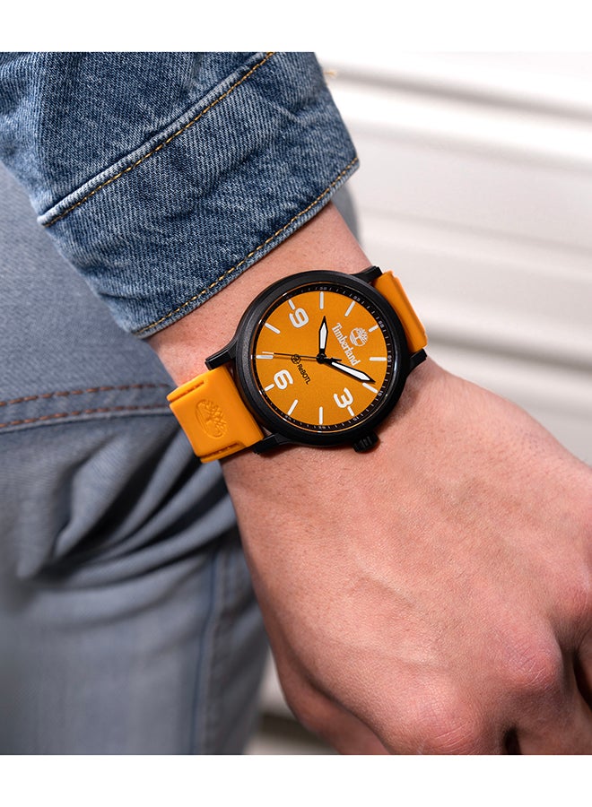 Timberland Men's Driscoll Men's Orange Dial Orange Silicone Strap Analog Watch 46mm - Image 5