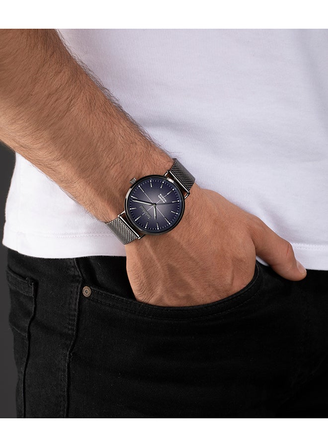 Timberland Men's Rangeley  Men's Blue Dial Silver Stainless Steel Bracelet Analog Watch 5ATM - Image 4