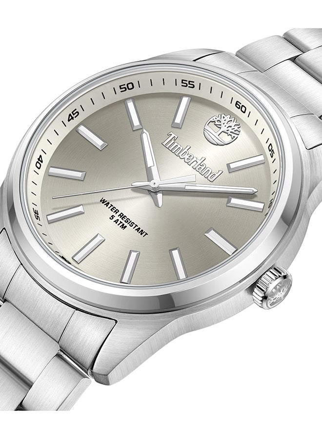 Timberland Men's Northbridge Men's Champagne Dial Silver Stainless Steel Bracelet Analog Watch 45mm - Image 4