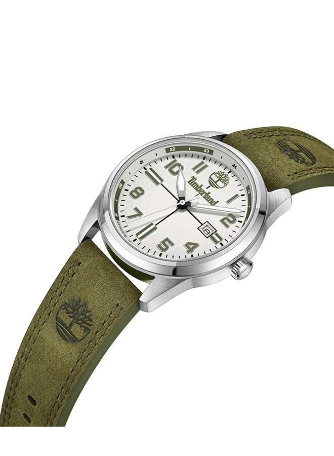 Timberland Men's Sherbrook Men's White Dial Green Leather Strap Analog Watch 5ATM - Image 2