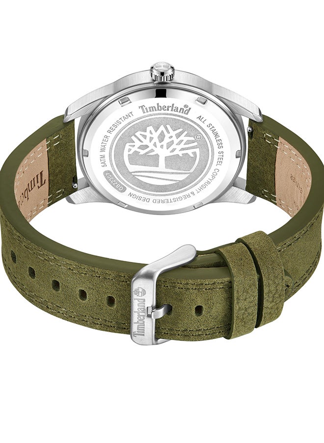 Timberland Men's Sherbrook Men's White Dial Green Leather Strap Analog Watch 5ATM - Image 3