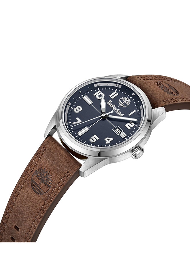 Timberland Men's Northbridge Men's Blue Dial Brown Leather Strap Analog Watch 5ATM - Image 2