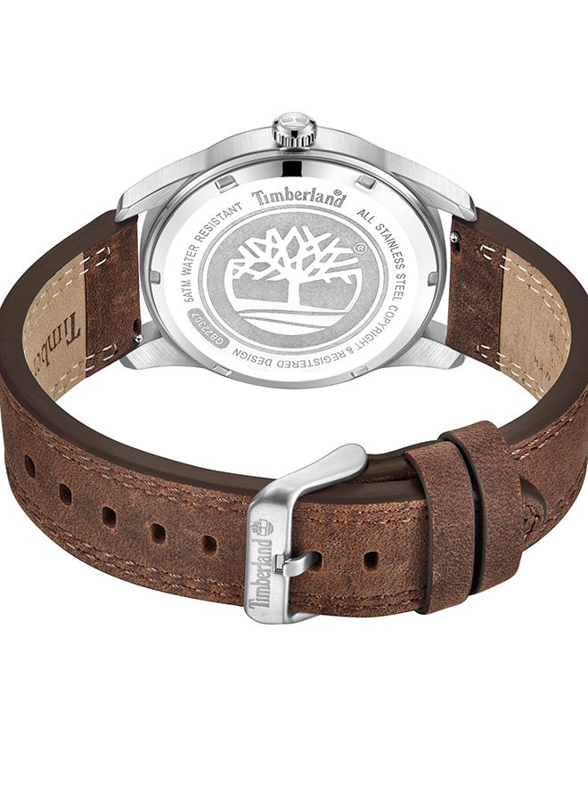 Timberland Men's Northbridge Men's Blue Dial Brown Leather Strap Analog Watch 5ATM - Image 3