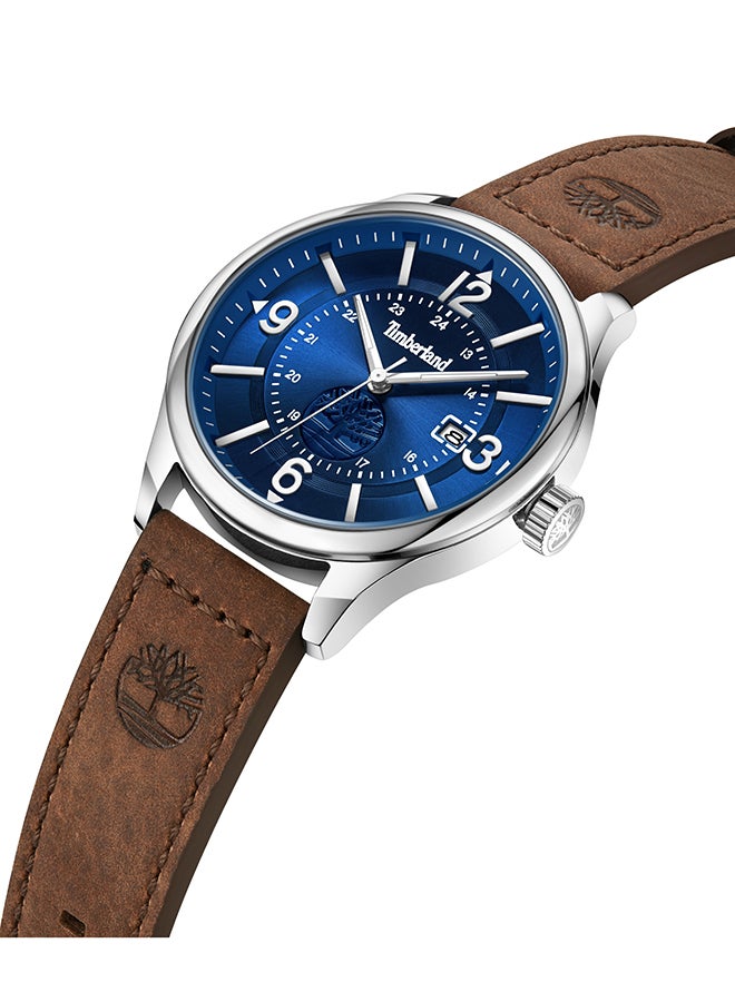 Timberland Men's Blake Men's Navy Dial Silver Leather Strap Analog Watch 46mm - Image 2