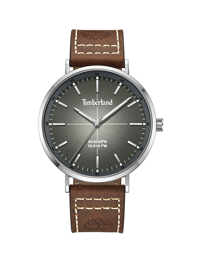 Timberland Men's Rangeley  Men's Gunmetal Dial Brown Leather Strap Analog Watch 5ATM - Image 1