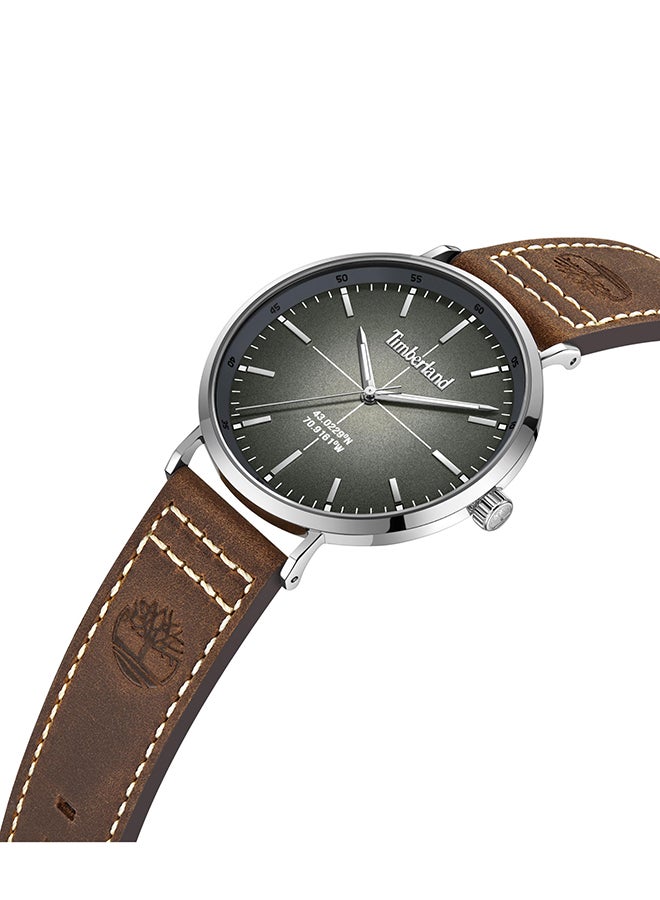 Timberland Men's Rangeley  Men's Gunmetal Dial Brown Leather Strap Analog Watch 5ATM - Image 2