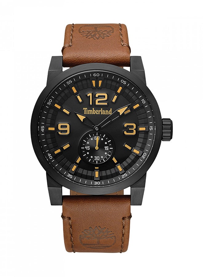Timberland Men's Duxbury Mario Men's Black Dial Brown Leather Strap Analog Watch 45mm - Image 1