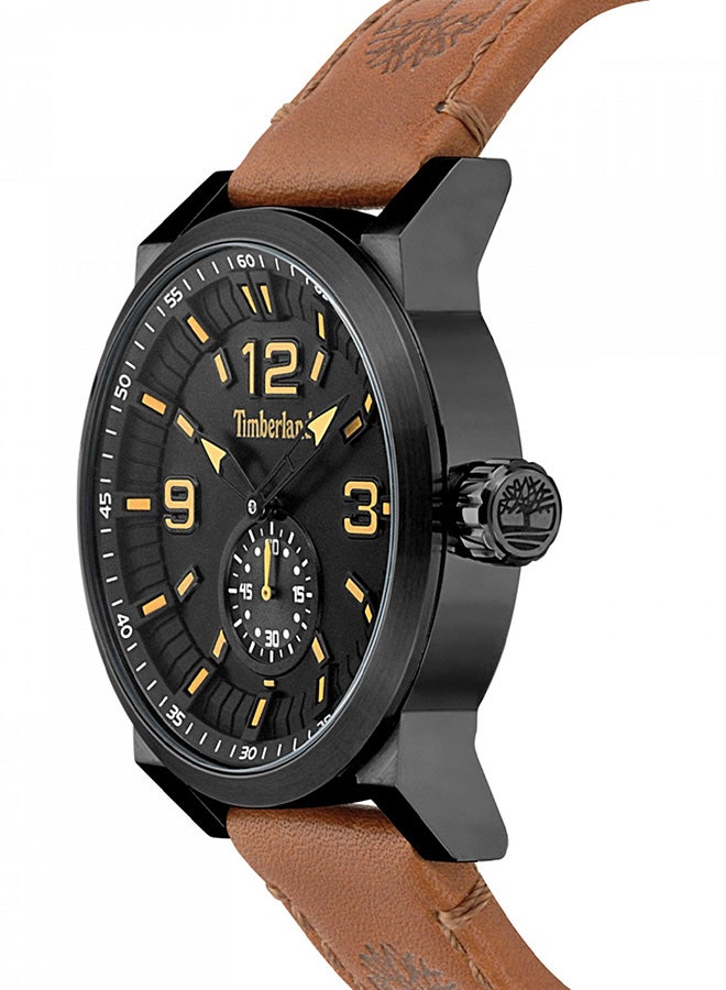 Timberland Men's Duxbury Mario Men's Black Dial Brown Leather Strap Analog Watch 45mm - Image 2