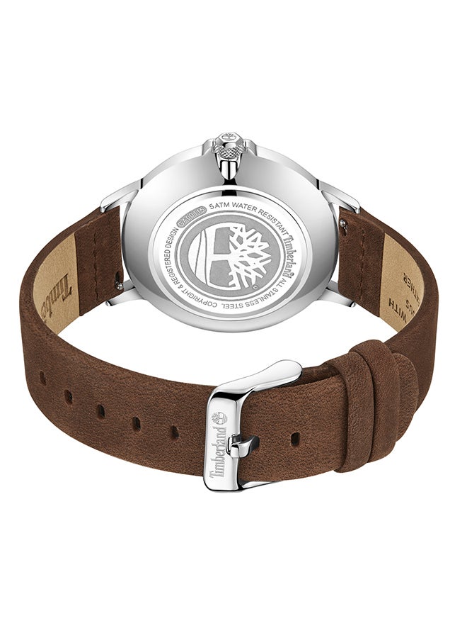 Timberland Men's Glencove Men's Navy Dial Dark Brown Leather Strap Analog Watch 42mm - Image 3