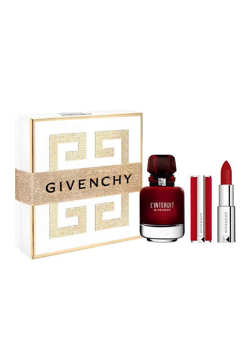 GIVENCHY L'Interdit Rouge EDP Set (Perfume + Lipstick) 50ml - Image 1