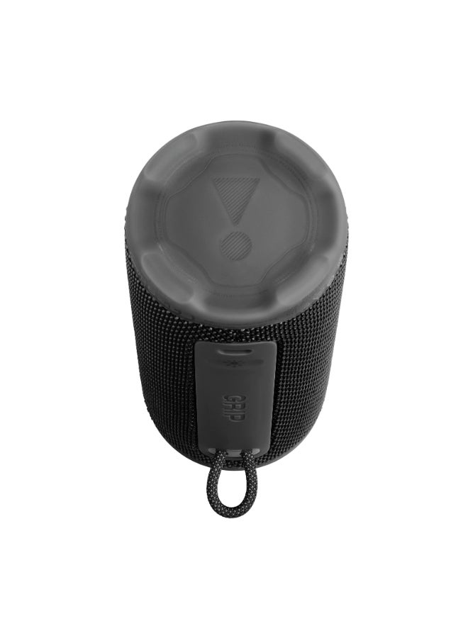 جي بي إل مكبر صوت بلوتوث JBL Grip Compact، صوت برو من JBL مع تعزيز الصوت الذكي، مقاوم للماء والغبار IP68، ضوء محيطي، حتى 14 ساعة من التشغيل، Auracast متعدد السماعات، تطبيق JBL المحمول، أسود - Image 1