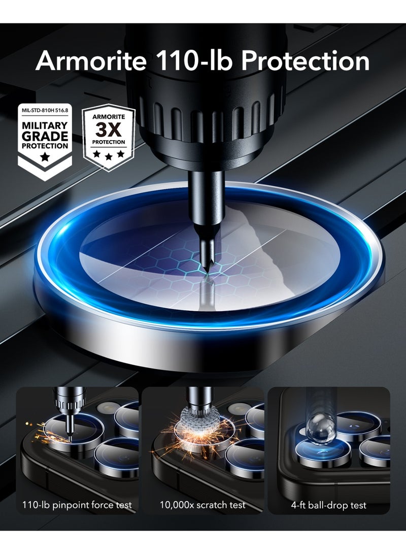 ESR Camera Lens Protector for iPhone 16 Pro Max / iPhone 16 Pro Ultra-tough HD Individual Lens Protectors, Ultra-thin Tempered Glass black - Image 5