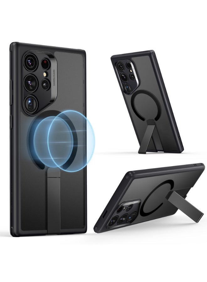 اي اس ار For Samsung Galaxy S24 Ultra Magsafe Case with Kickstand, Wireless Charging Compatible with Magnetic, 3 Stand Modes, Military-Grade Protection, Shockproof Case Slim Fit For S24 Ultra - Black - Image 1