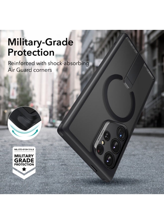 اي اس ار For Samsung Galaxy S24 Ultra Magsafe Case with Kickstand, Wireless Charging Compatible with Magnetic, 3 Stand Modes, Military-Grade Protection, Shockproof Case Slim Fit For S24 Ultra - Black - Image 5