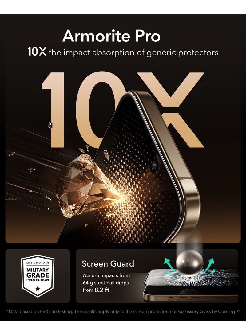 ESR Accessory Glass by Corning™ 1 Pack 9H+ Glass for iPhone 17 Pro Max Screen Protector, Military Grade Shatterproof & Durable with UltraFit Tray clear - Image 5