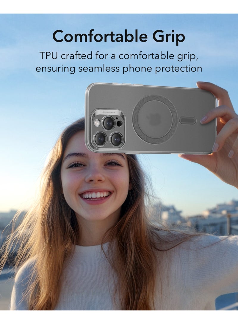 ESR For iPhone 16 Pro Max Case Clear, Compatible with MagSafe, Magnetic Slim Phone Case For iPhone 16 Pro Max, Camera Protection, Shockproof Thin Cover, Resists Yellowing and Scratches - Grey - Image 4