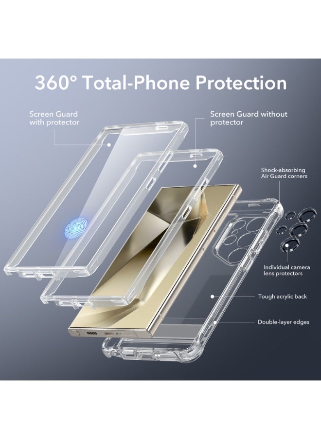 اي اس ار For Samsung Galaxy S24 Ultra Armor Series Case, Full Body Protection Front Cover with Screen Protector and Extra Protective Front Frame, 3 Kickstand Modes, Military-Grade Protection - Clear - Image 3