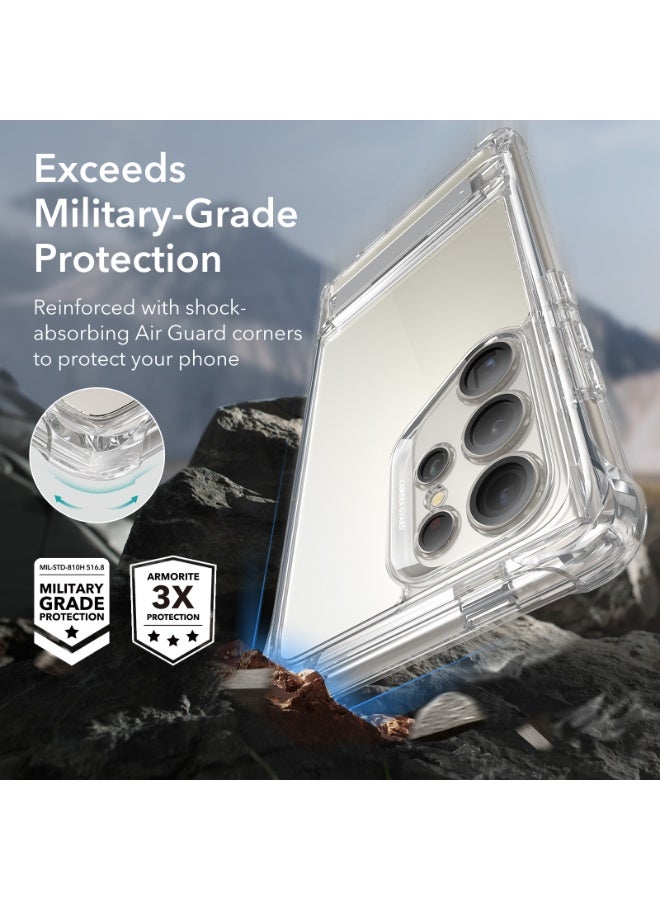 اي اس ار For Samsung Galaxy S24 Ultra Armor Series Case, Full Body Protection Front Cover with Screen Protector and Extra Protective Front Frame, 3 Kickstand Modes, Military-Grade Protection - Clear - Image 4