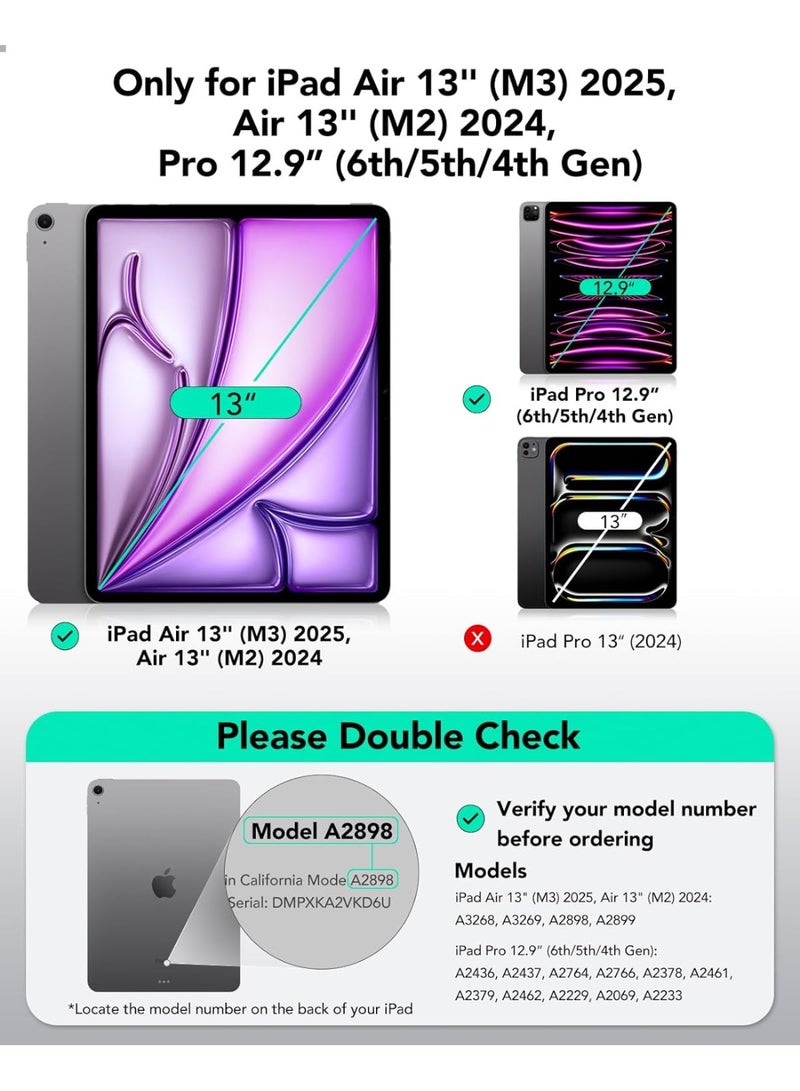 اي اس ار For iPad Air 13 Inch M3/M2 (2025/2024), iPad Pro 12.9 6th/5th/4th Gen Case, Powerful Magnetic Attachment, Slim Trifold Stand Case, Supports Pencil Pro & USB-C, Rebound Series - Green - Image 2