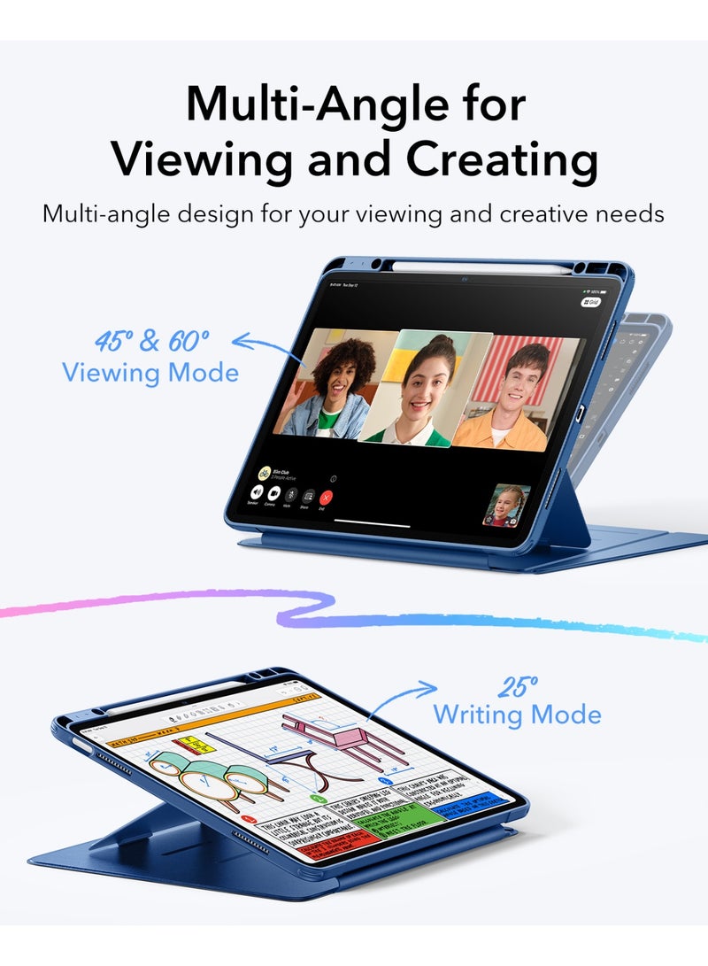 ESR For iPad Air 13 Inch Case M3/M2 (2025/2024), Vertical Stand Cover, Multi Stand Angles, Ultra-Stable Case For iPad Air 13 with Pencil Holder, Flip Series - Blue - Image 3