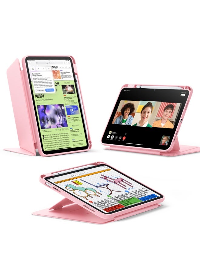 ESR For iPad A16 Case, iPad 11th/10th Generation Case (2025/2022), Vertical Stand Cover, Multi Stand Angles, Ultra-Stable Cover with Pencil Holder, Flip Series - Pink - Image 1