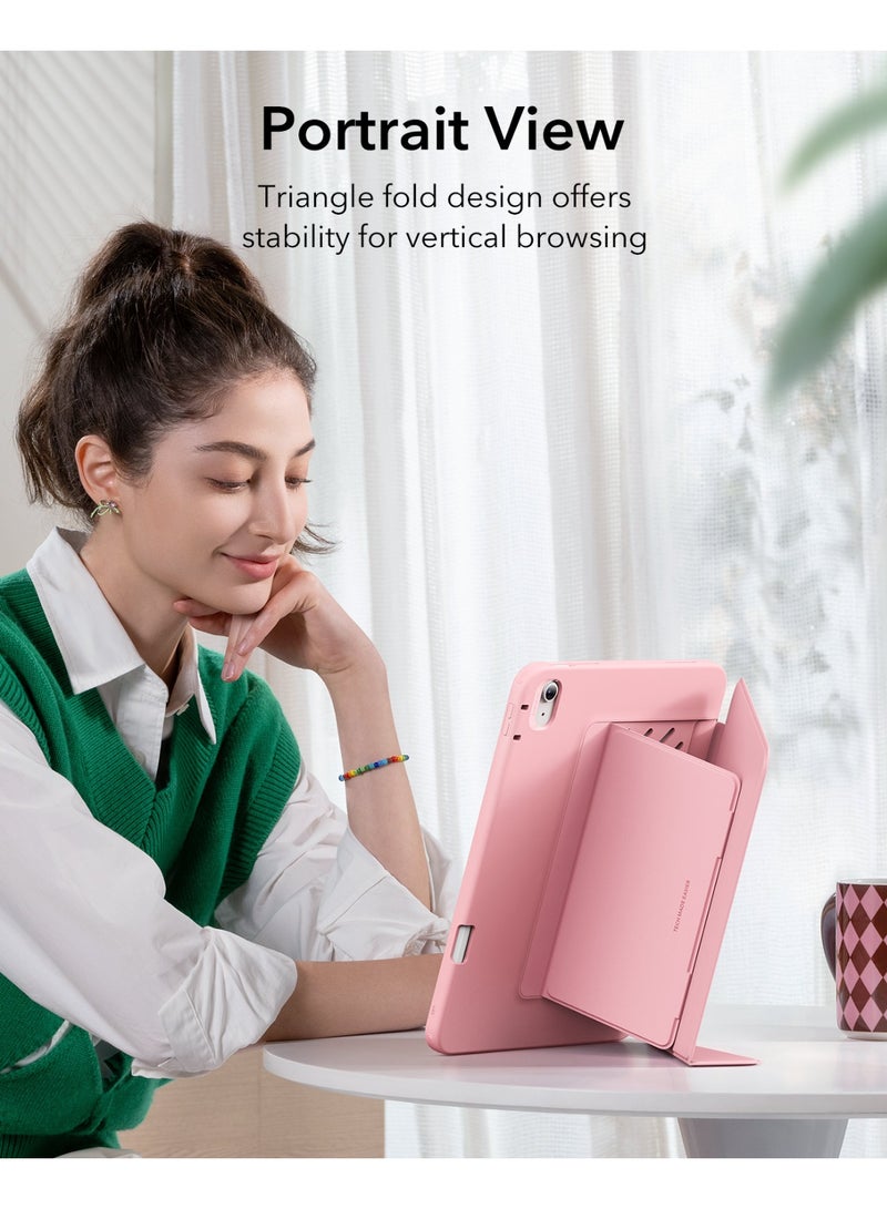 ESR For iPad A16 Case, iPad 11th/10th Generation Case (2025/2022), Vertical Stand Cover, Multi Stand Angles, Ultra-Stable Cover with Pencil Holder, Flip Series - Pink - Image 5