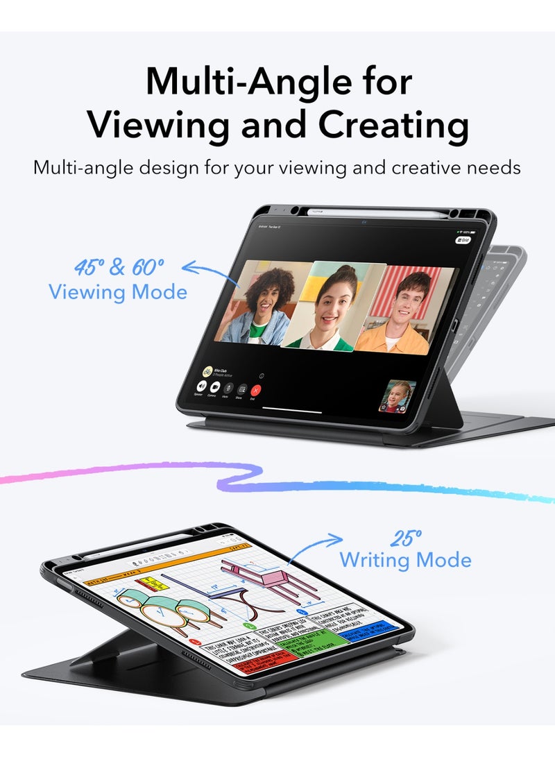 اي اس ار For iPad Air 13 Inch Case M3/M2 (2025/2024), Vertical Stand Cover, Multi Stand Angles, Ultra-Stable Case For iPad Air 13 with Pencil Holder, Flip Series - Black - Image 3