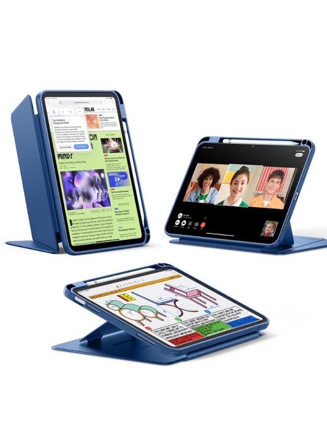 ESR For iPad A16 Case, iPad 11th/10th Generation Case (2025/2022), Vertical Stand Cover, Multi Stand Angles, Ultra-Stable Cover with Pencil Holder, Flip Series - Blue - Image 1