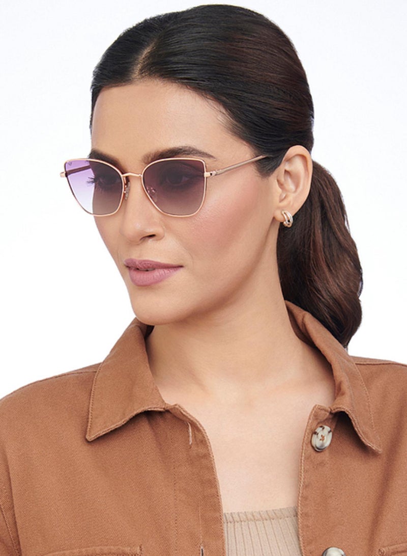 فينسينت تشيس نظارات شمسية قطط عتيقة كاملة الإطار باللونين الذهبي والأرجواني والأزرق Vc S14079 C3 مع عدسات قطبية - Image 3