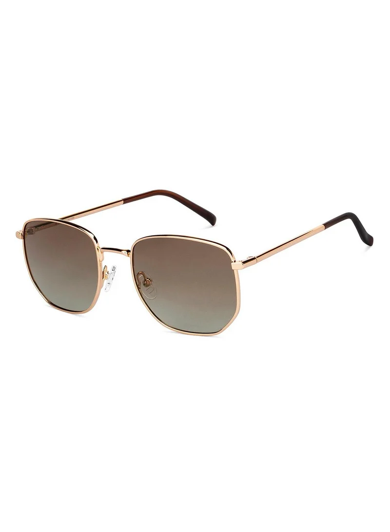 John Jacobs John Jacobs | Gold - Brown | Full Rim Square Stylish &amp; Premium UV Protected Sunglasses | JJ Tints | Polarized and 100% UV Protected | Men &amp; Women | Narrow | JJ S12807S
