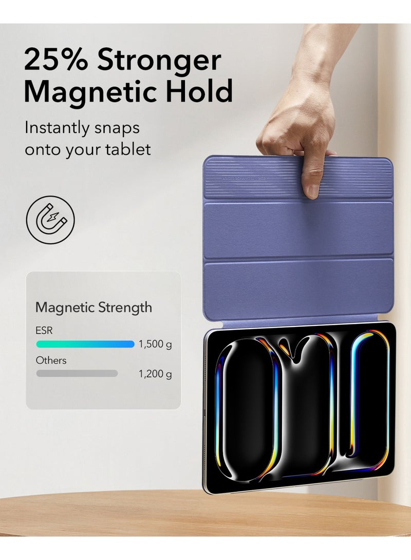 اي اس ار For iPad Pro 11-Inch Case (M5/M4) 2025/2024, Strong Magnetic Attachment, Slim Trifold Stand Case, Supports Pencil Pro and Pencil(USB-C), Tough Protection, Auto Sleep/Wake, Rebound Series - Purple - Image 4