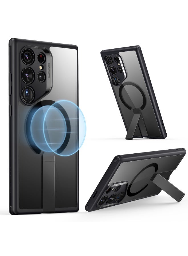 اي اس ار For Samsung Galaxy S24 Ultra Magsafe Case with Kickstand, Wireless Charging Compatible with Magnetic, 3 Stand Modes, Military-Grade Protection, Shockproof Case Slim Fit For S24 Ultra - Black - Image 1