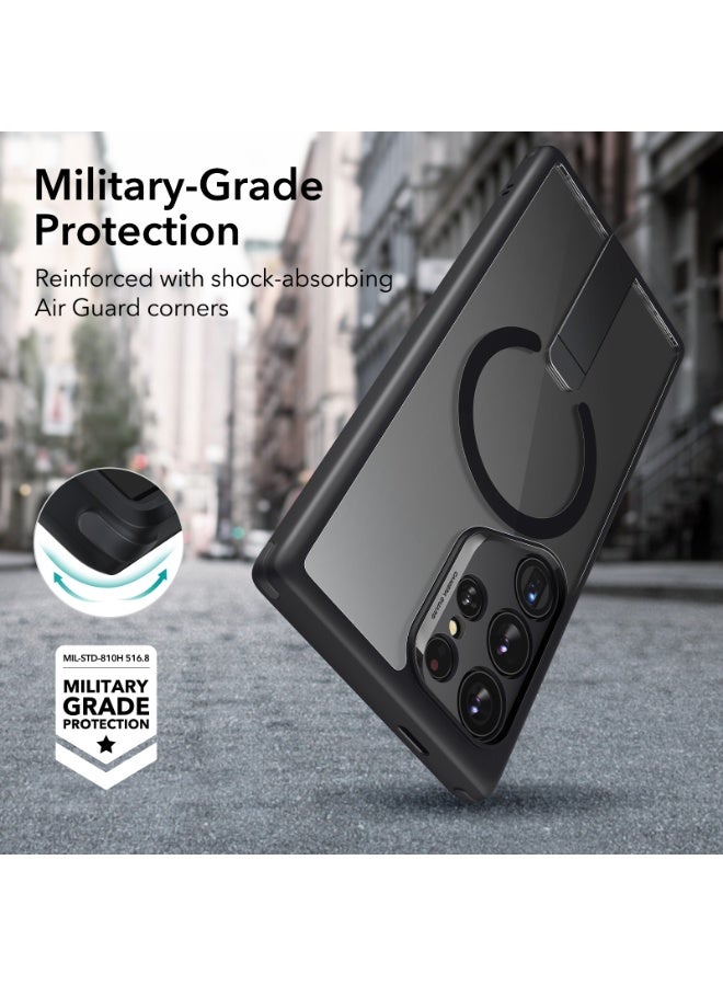 اي اس ار For Samsung Galaxy S24 Ultra Magsafe Case with Kickstand, Wireless Charging Compatible with Magnetic, 3 Stand Modes, Military-Grade Protection, Shockproof Case Slim Fit For S24 Ultra - Black - Image 5