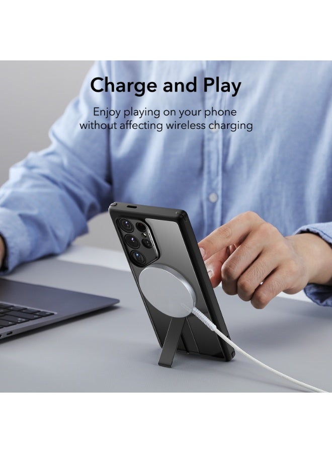 اي اس ار For Samsung Galaxy S24 Ultra Magsafe Case with Kickstand, Wireless Charging Compatible with Magnetic, 3 Stand Modes, Military-Grade Protection, Shockproof Case Slim Fit For S24 Ultra - Black - Image 3