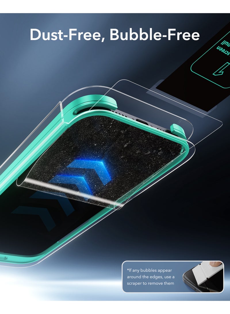 اي اس ار حماية شاشة ESR 2 حزمة زجاج 9H+ لجهاز iPhone 17 Pro Max، [مضاد للكسر بمعيار عسكري]، مع تقنية AR المضادة للانعكاس، زجاج Armorite المقسى فائق القوة مع صينية Ultra Fit - Image 5