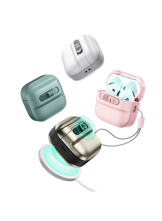 ESR for AirPods 4 Case, Compatible with AirPods 4 Generation Case (2024)(USB-C), MagSafe Compatible, Magnetic Lid Lock, Drop-Proof Protection Cover with Lanyard, Pulse Series,Pink Visit the  Store pink - Image 1