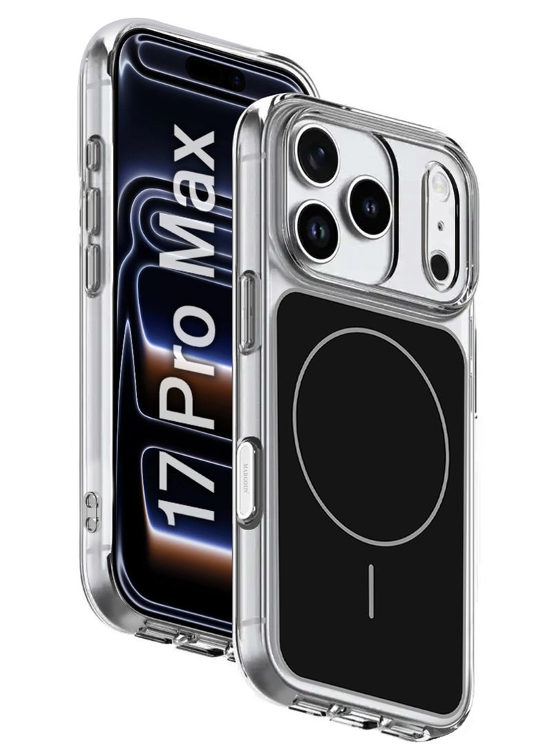 MARGOUN Transparent Magnetic Case Cover for iPhone 17 Pro Max - Scratch-Resistant Protection with Raised Edges - black - Image 1