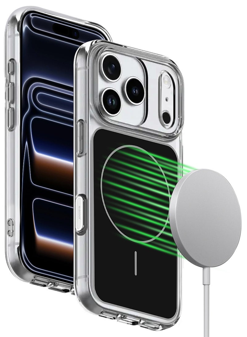 MARGOUN Transparent Magnetic Case Cover for iPhone 17 Pro Max - Scratch-Resistant Protection with Raised Edges - black - Image 4