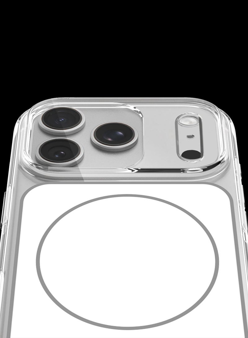 MARGOUN Transparent Magnetic Case Cover for iPhone 17 Pro Max - Scratch-Resistant Protection with Raised Edges - white - Image 3
