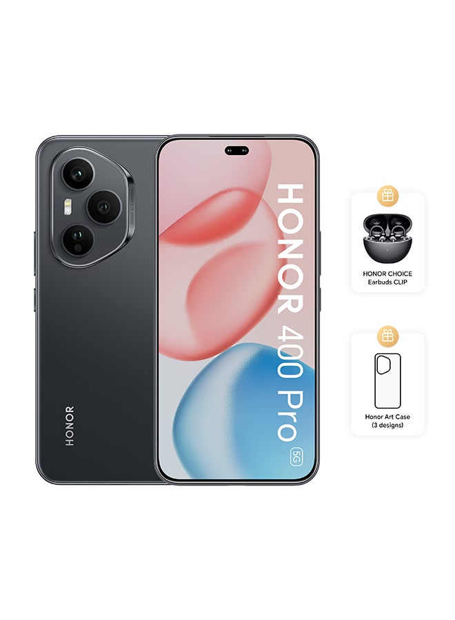 هونور 400 Pro 5G Dual SIM Midnight Black 12GB RAM 512GB With Free HONOR CHOICE Earbuds CLIP And Assorted Case - Middle East Version - Image 1
