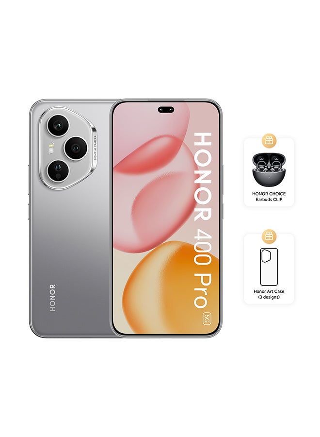 Honor 400 Pro 5G Dual SIM Lunar Grey 12GB RAM 512GB With Free HONOR CHOICE Earbuds CLIP And Assorted Case - Middle East Version - Image 1