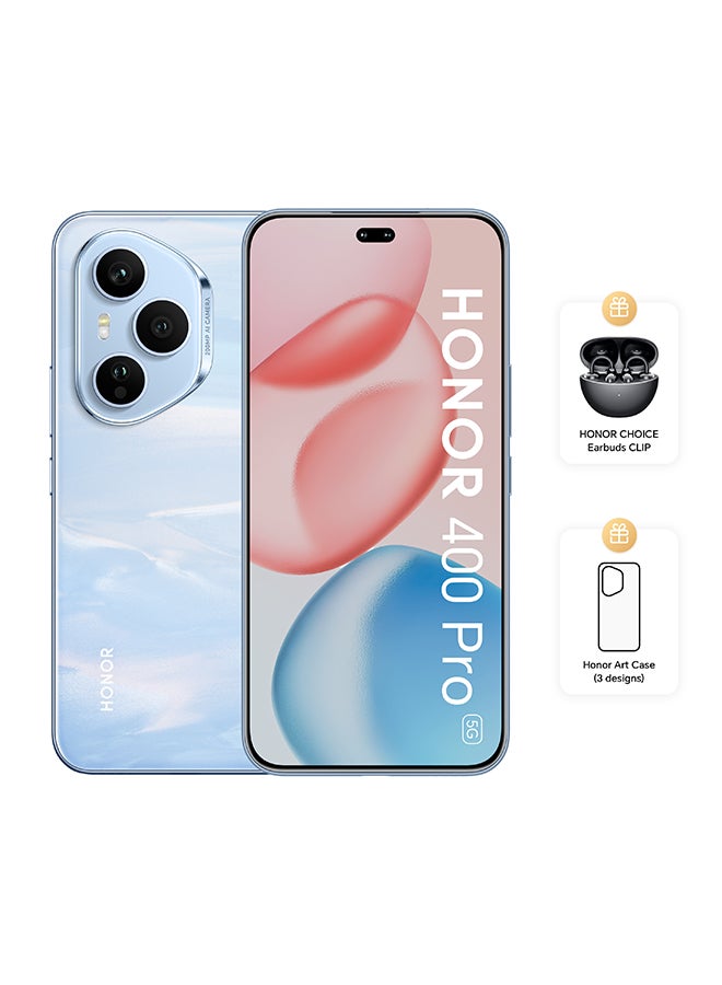 Honor 400 Pro 5G Dual SIM Tidal Blue 12GB RAM 512GB With Free HONOR CHOICE Earbuds CLIP And Assorted Case - Middle East Version - Image 1