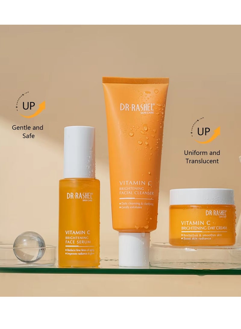 دكتور راشيل مجموعة العناية بالبشرة المشرقة النشطة بفيتامين C 6 قطع منظف تونر سيروم كريم نهاري كريم ليلي حجر غوا شا تبييض مرطب متألق مضاد للشيخوخة مجموعة وجه لجميع أنواع البشرة - Image 5
