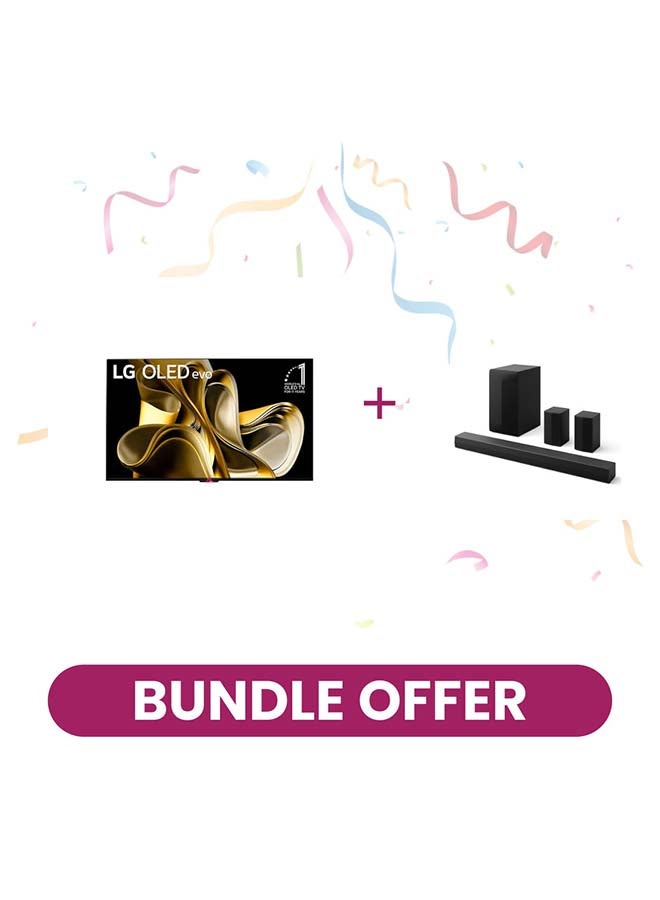 LG Signature OLED M3 77 Inch 4K Smart TV, 2023- OLED77M36LA Black + LG Soundbar S65TR Combo LG OLED77M36LA + LG S65TR black - Image 1