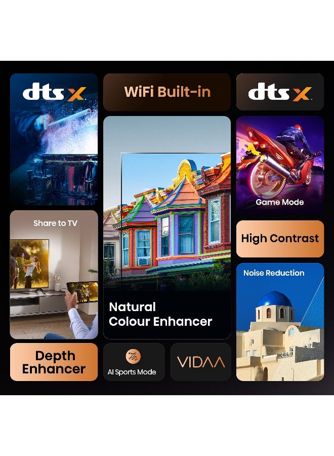 هايسنس تلفاز هايسنس الذكي 32 بوصة FHD 4K E4Q - معزز الألوان الطبيعية، تباين عالي، مشاركة إلى التلفاز، واي فاي مزدوج النطاق، وضع الألعاب، وضع العناية بالعين، يوتيوب، نتفليكس، شاهد 32E4Q (نسخة الإمارات 2025) - Image 3