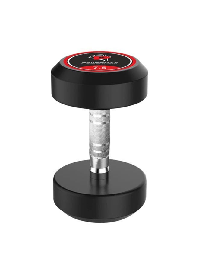 PowerMax Fitness Rubber Coated Round Professional Dumbbell For Home Gym | Dumbbell For Home Gym Workouts| Gym Dumbbell | Dumbbell For Men-Women Fitness | 7.5Kg Dumbbell X 1| Black 7.5kg - Image 1