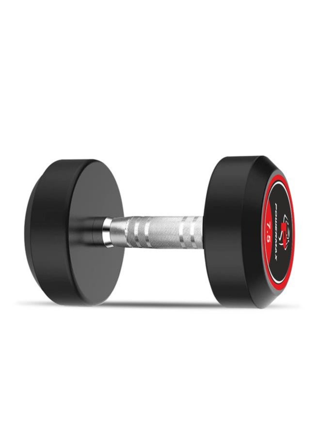 PowerMax Fitness Rubber Coated Round Professional Dumbbell For Home Gym | Dumbbell For Home Gym Workouts| Gym Dumbbell | Dumbbell For Men-Women Fitness | 7.5Kg Dumbbell X 1| Black 7.5kg - Image 2